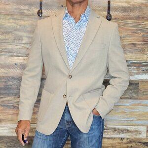 Ralph Lauren Black Label Tan Dual Vent Recycled Material Blazer Jacket 42R